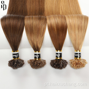 Cabelo de queratina no atacado Vente de cabelo humano vendedor marrom escuro Double desenhado Remi Hair 20 polegadas U Dica U TIP